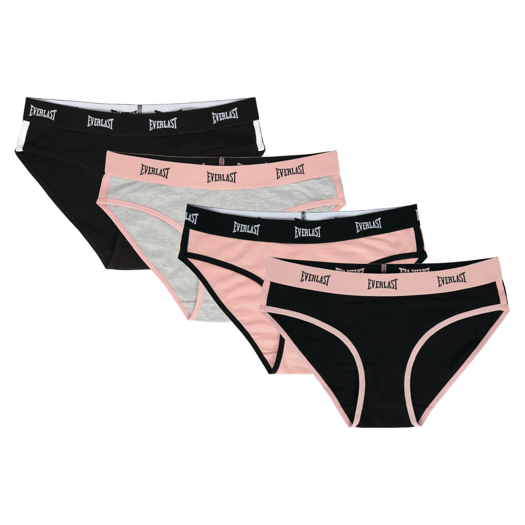 Everlast 4 Pack Bikini Briefs Black/Grey/Blush