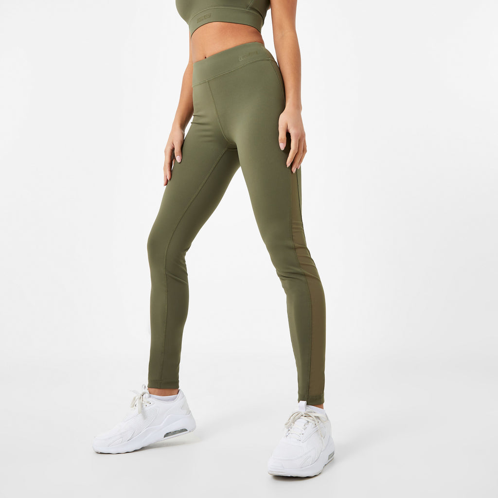 Everlast Women's Mesh Panel Leggings Khaki