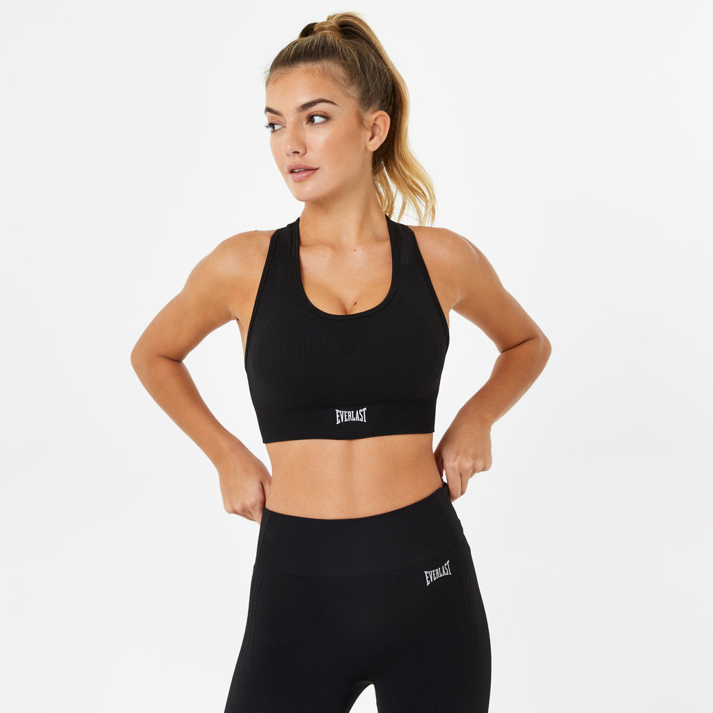 Everlast Women's Seamless Crop Sports Bra Black