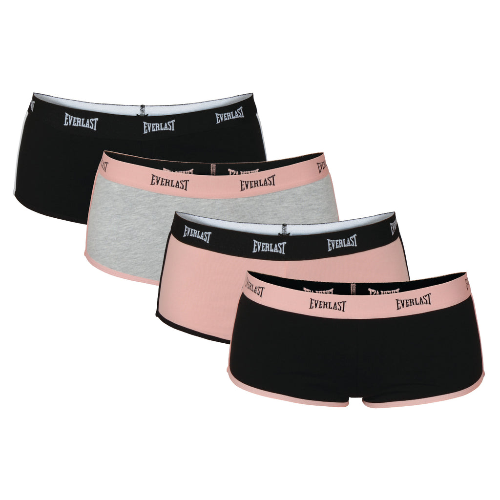 Everlast 4 Pack Boyshorts Black/Grey/Blush