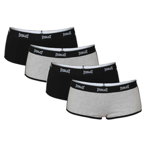 Everlast 4 Pack Boyshorts Black/Grey